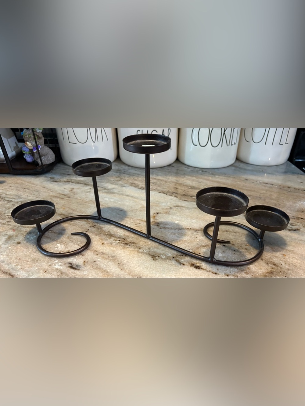 PartyLite Black Metal Five-Arm Candle Centerpiece